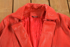 Vintage 1980s Red Leather Blazer Jacket