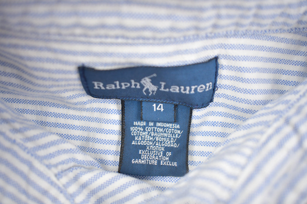 Vintage 1990s Polo Ralph Lauren Vertical Striped Button Up Shirt