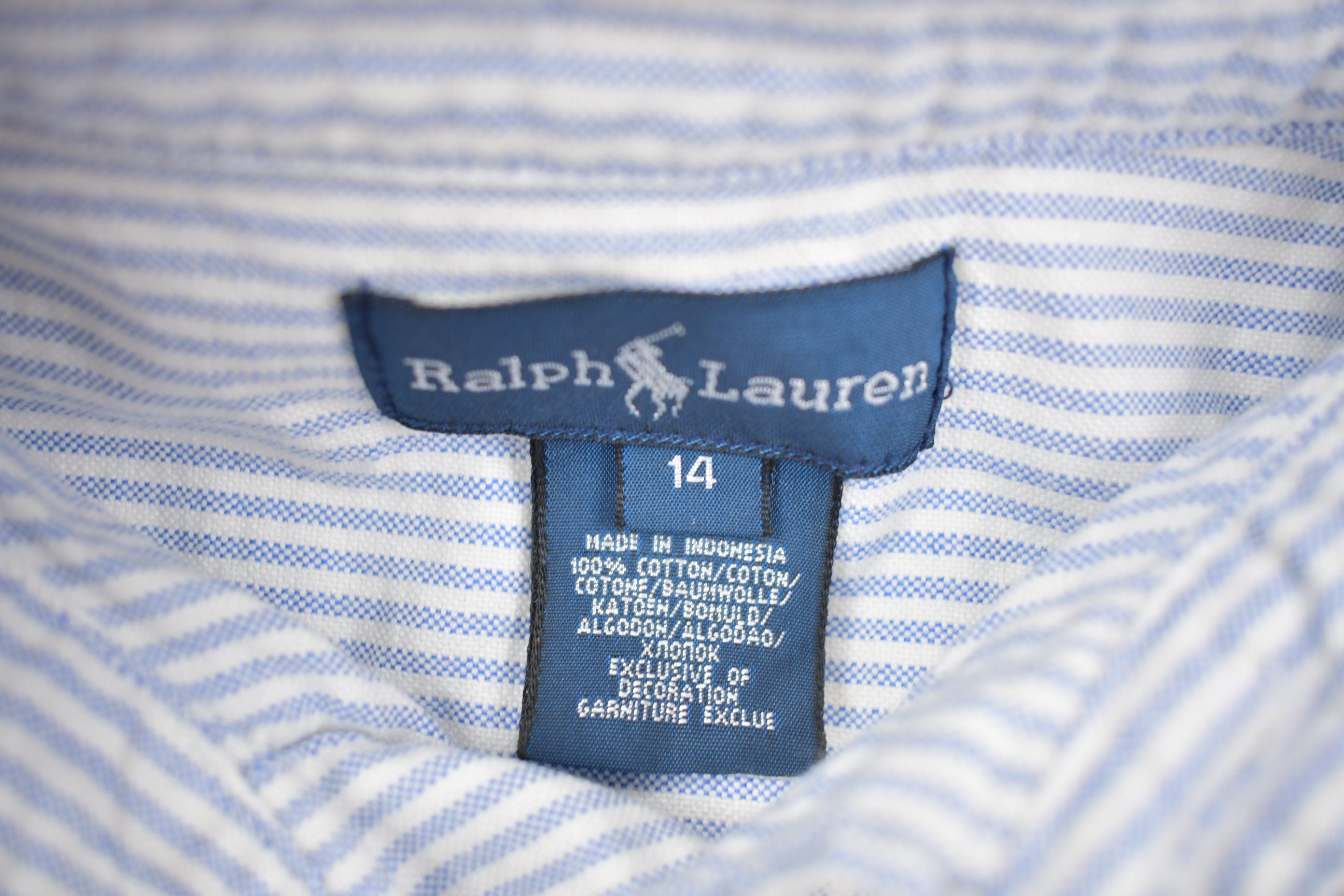 Vintage 1990s Polo Ralph Lauren Vertical Striped Button Up Shirt