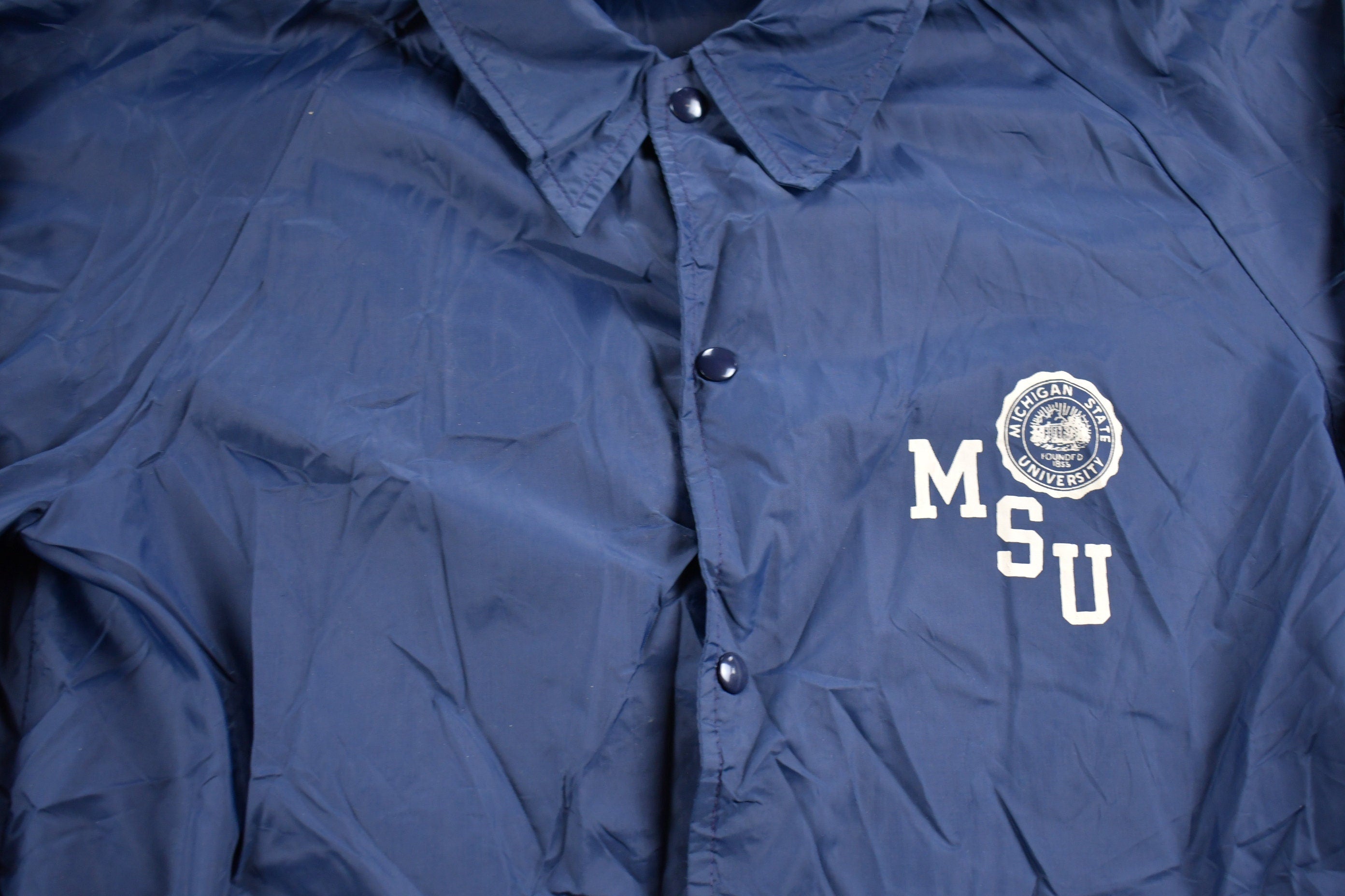 Vintage 1980s Champion Michigan State University Windbreaker Jacket