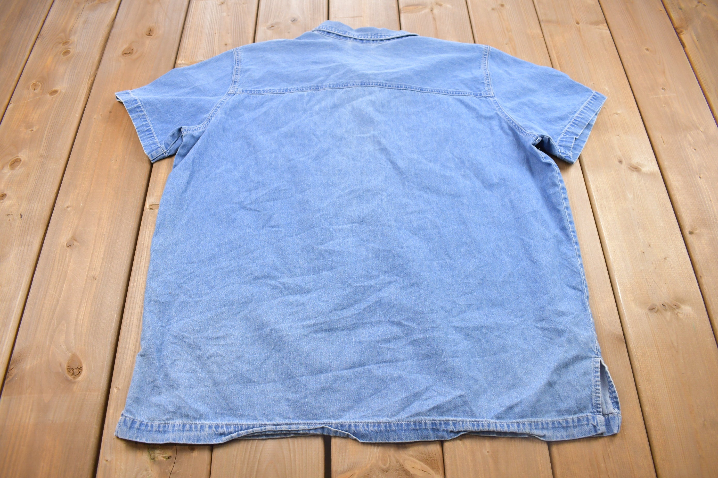 Vintage 1990s Bobbie Brooks Denim Floral Button Up Shirt