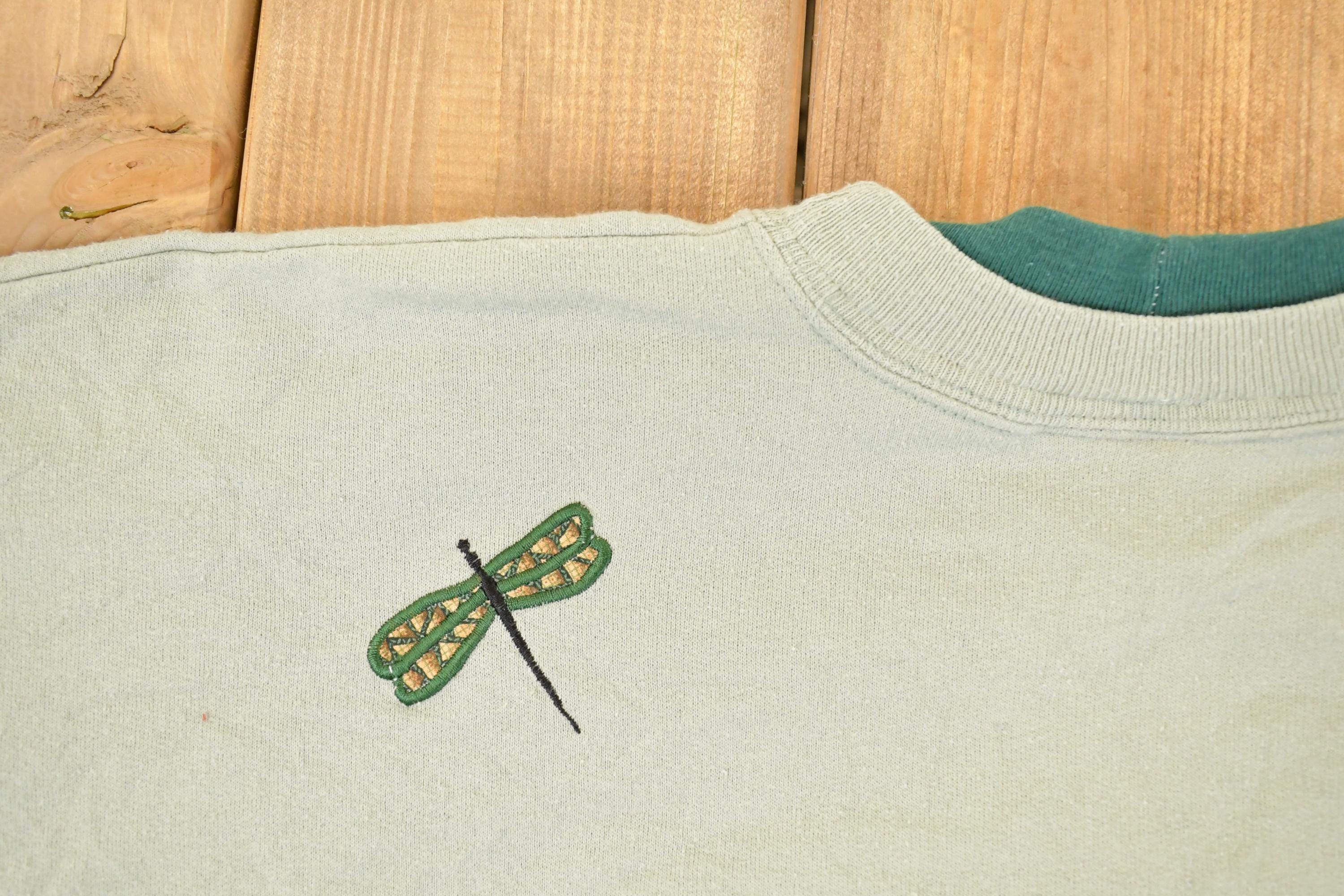 Vintage 1990s Cute Frog Embroidered Double Collar Crew Neck Sweatshirt Men's L