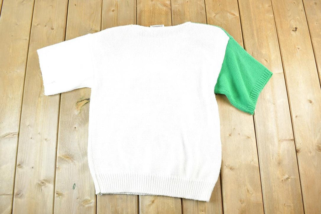 Vintage 1990s Country Suburbans Parrot AOP Knit Abstract Pattern Crewneck Sweater Womens XS