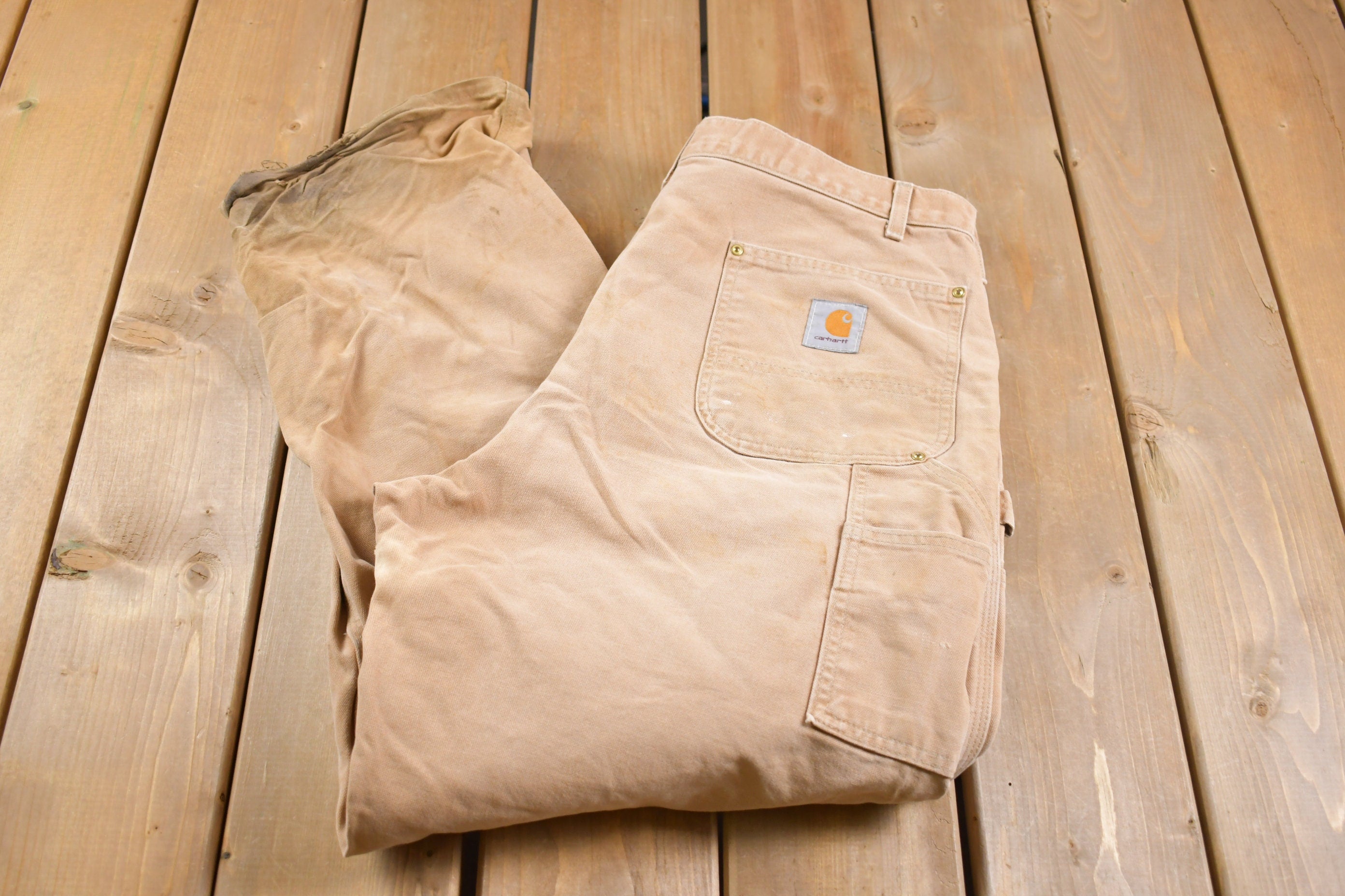 Vintage 1990s Double Knee Carhartt Work Pants Size 38 x 30