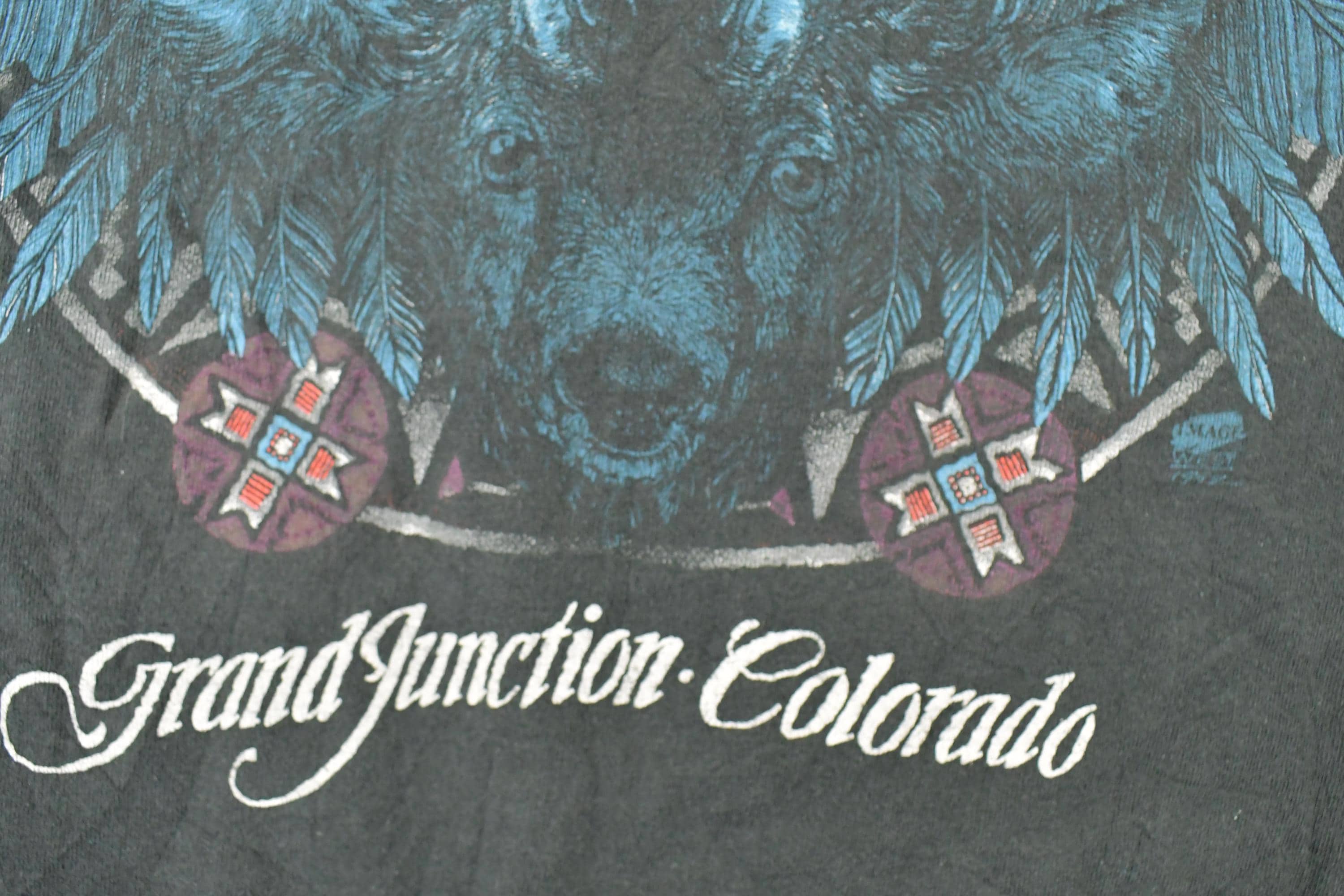 Vintage 1990s Colorado Grand Junction Animal Face Outdoorsman T-Shirt Men's M