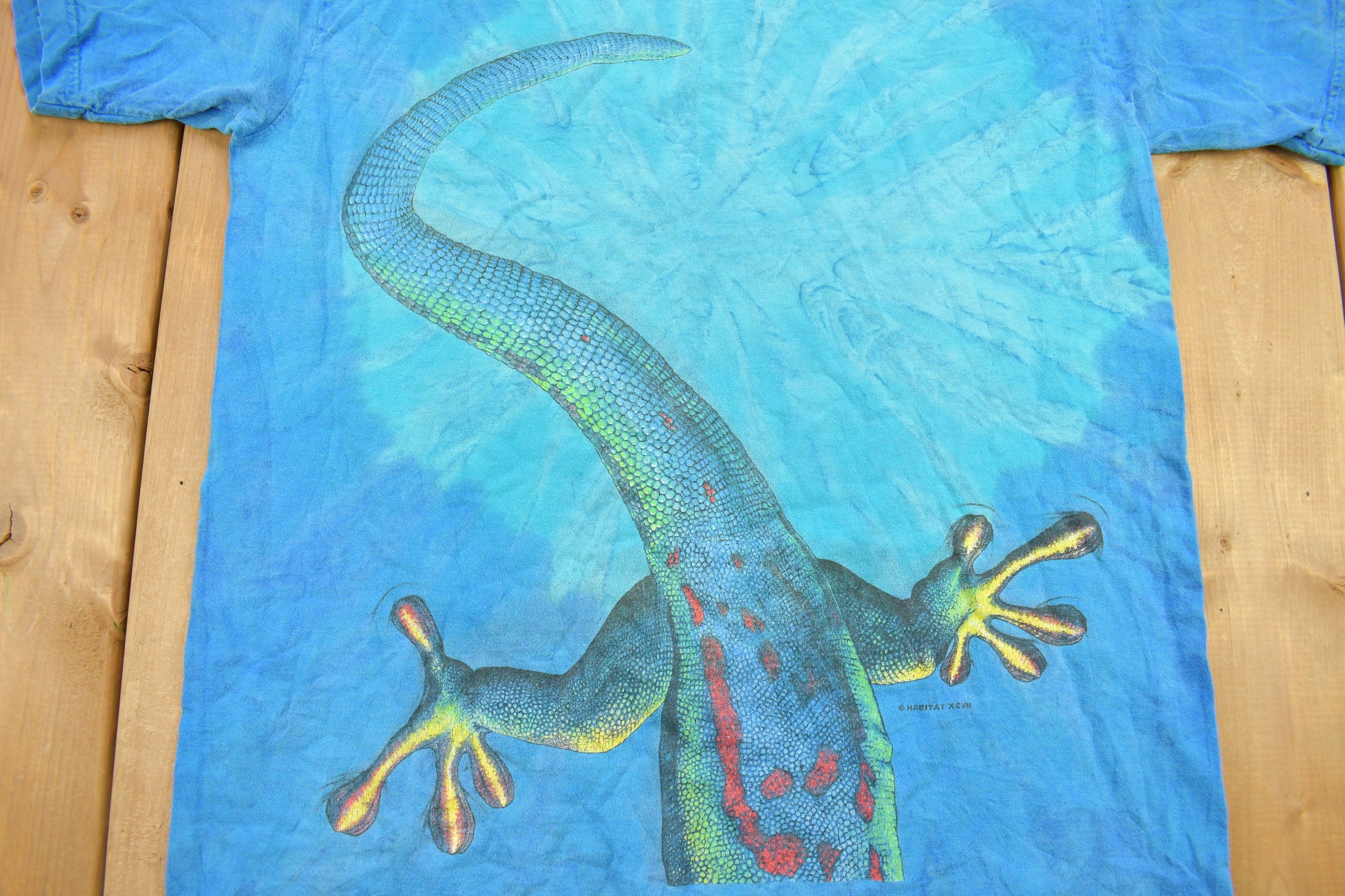 Vintage 1997 Leopard Gecko Theme Tie Dye Graphic T-Shirt