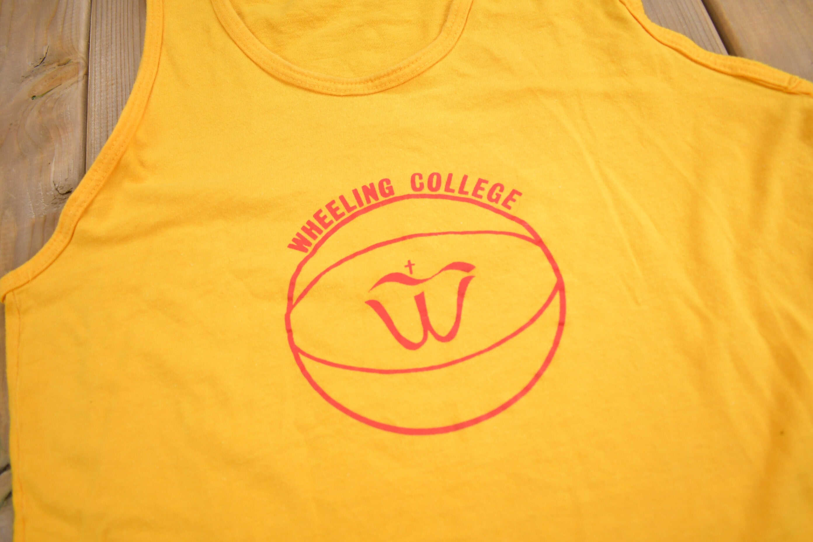 Vintage 1980s Wheeling College Tank Top Shirt