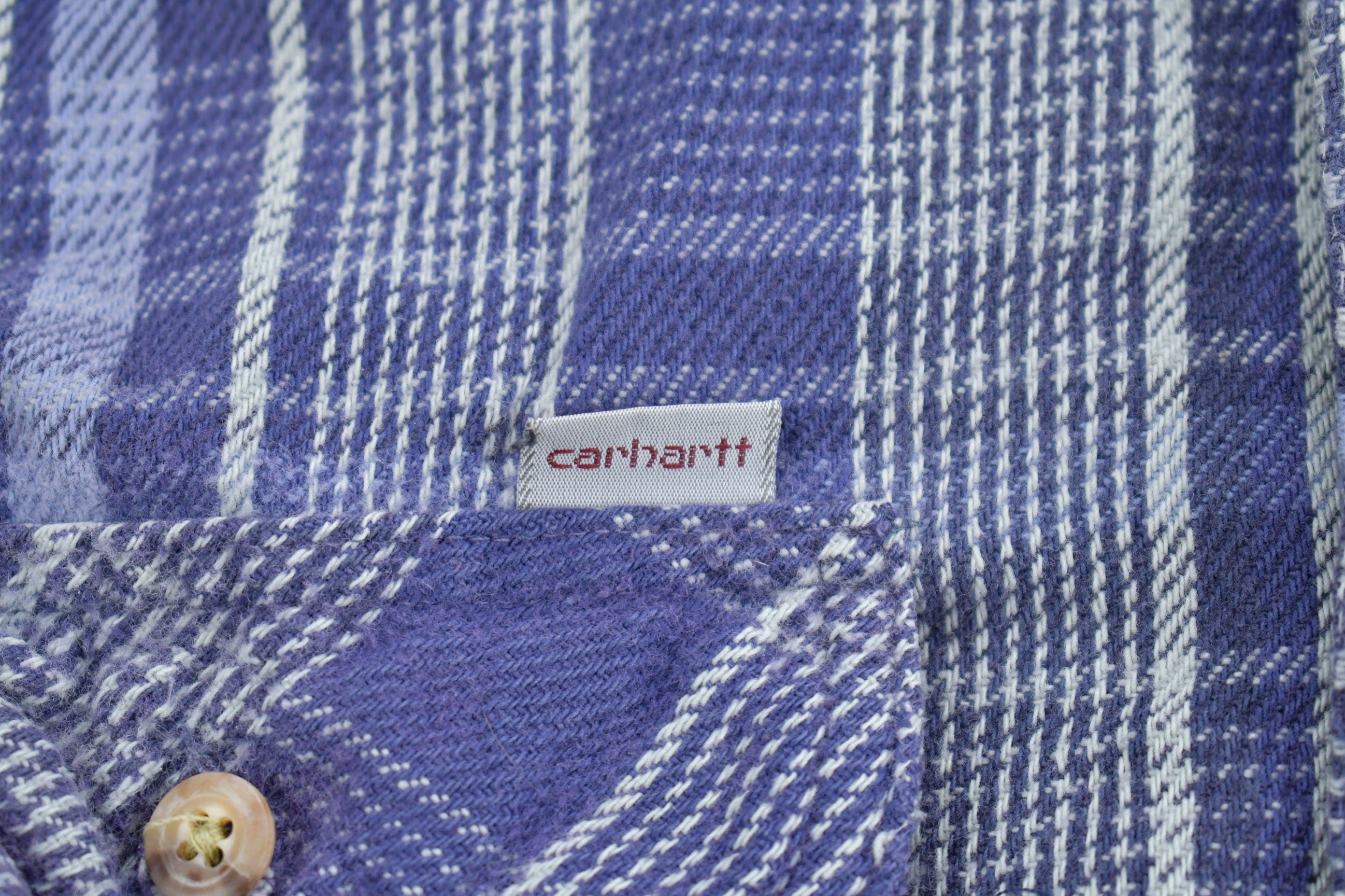 Vintage 1990s Carhartt Plaid Flannel Button Up Shirt
