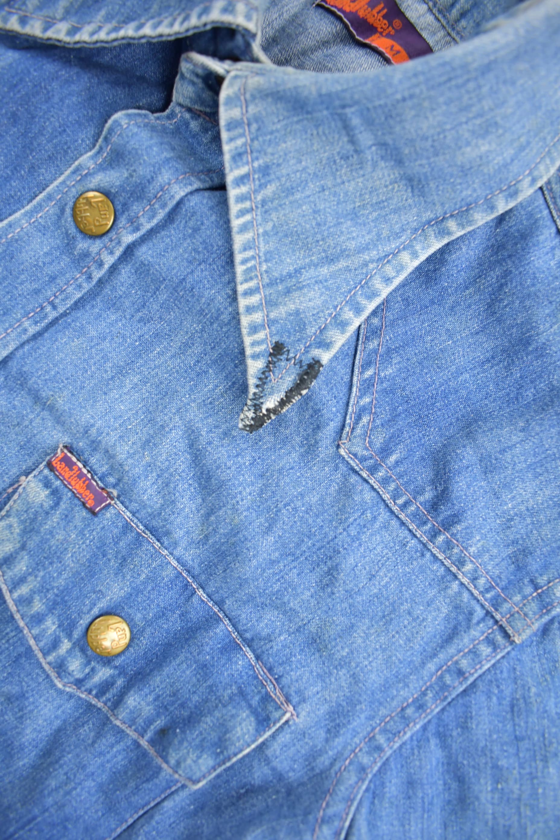 Vintage 1970s Land Hubber Denim Button Up Shirt