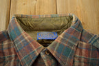 Vintage 1970s Pendleton Plaid Button Up Shirt Vintage Flannel