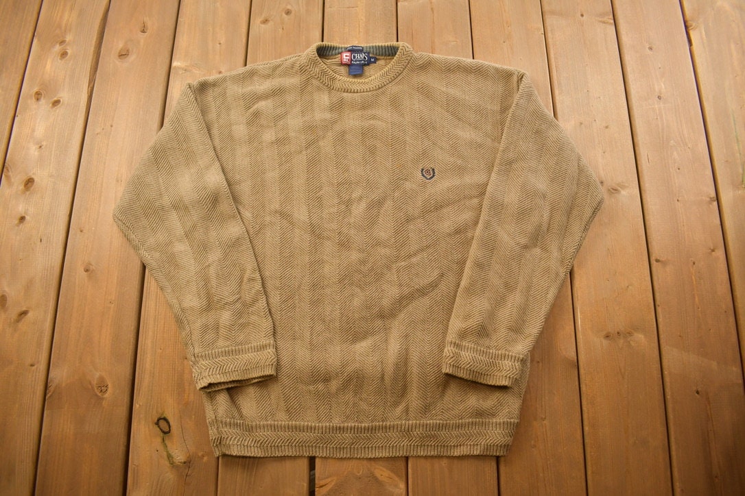 Vintage 1990s Chaps Ralph Lauren Knitted Crewneck Sweater / Vintage 90s Crewneck / All Over Pattern / Colorful / Sweatshirt