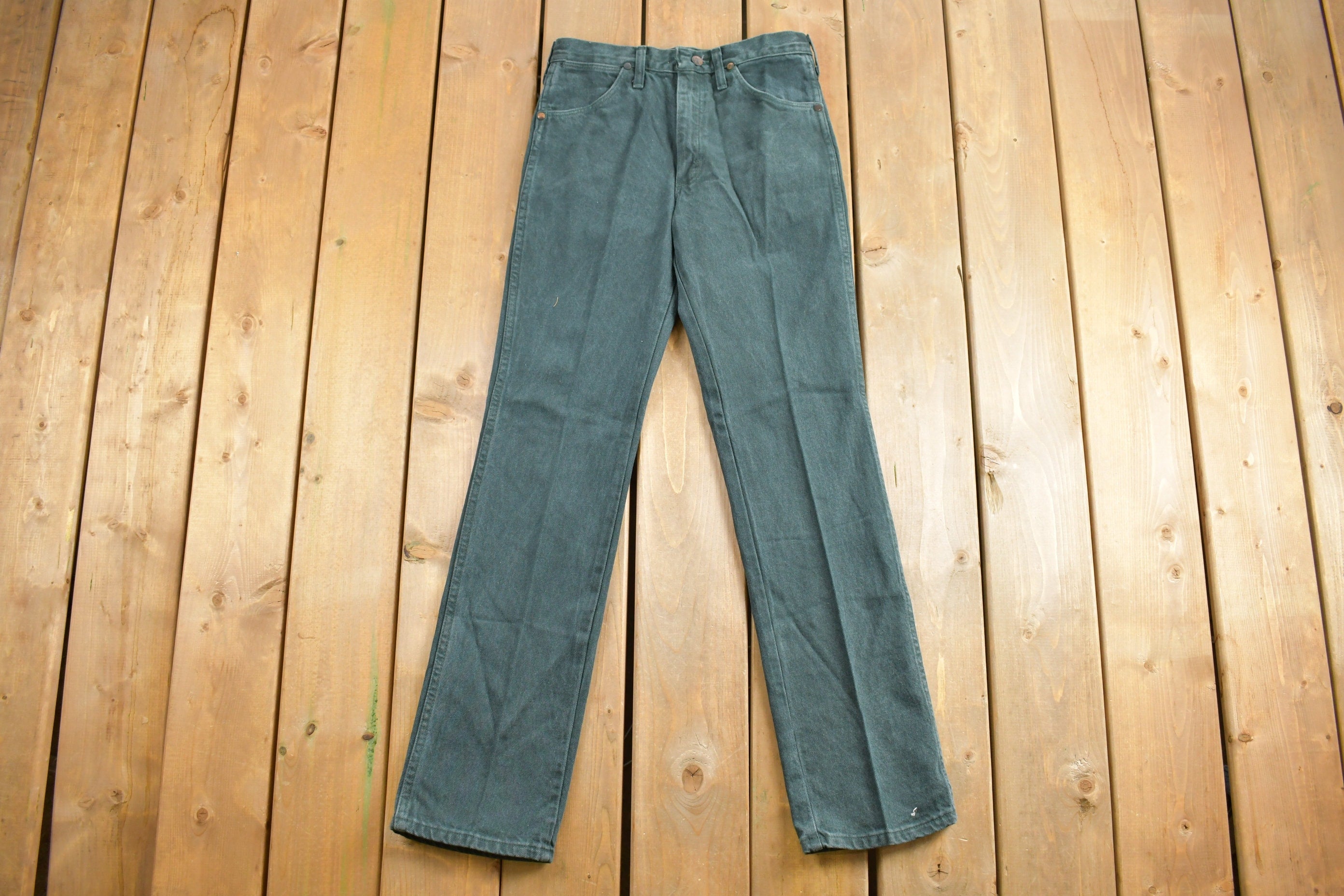 Wrangler Cowboy Cut Deadstock Vintage 1980s Jeans Size 28 x 32 Forrest Green
