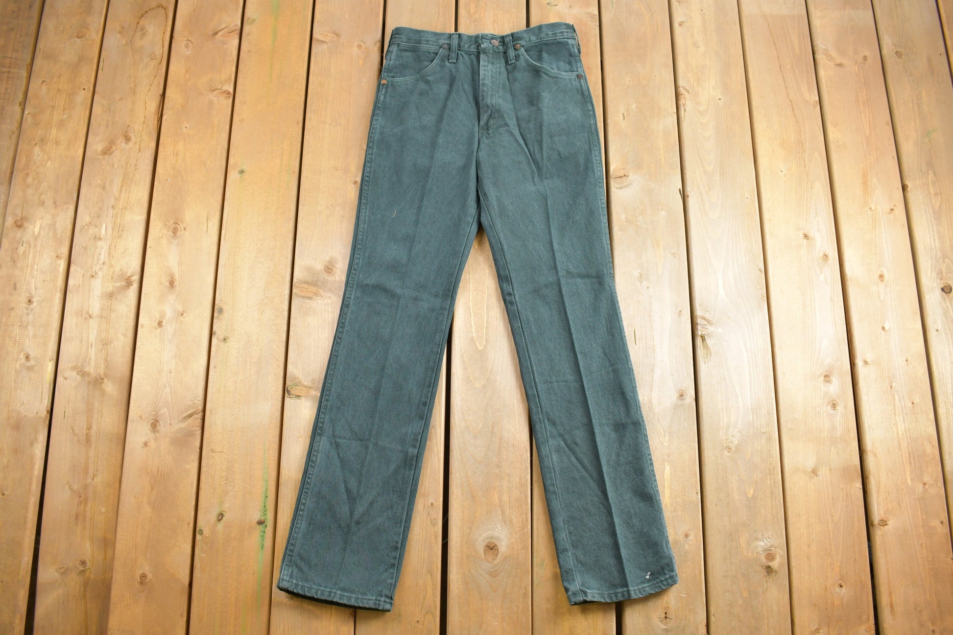 Wrangler Cowboy Cut Deadstock Vintage 1980s Jeans Size 28 x 30 Forrest Green