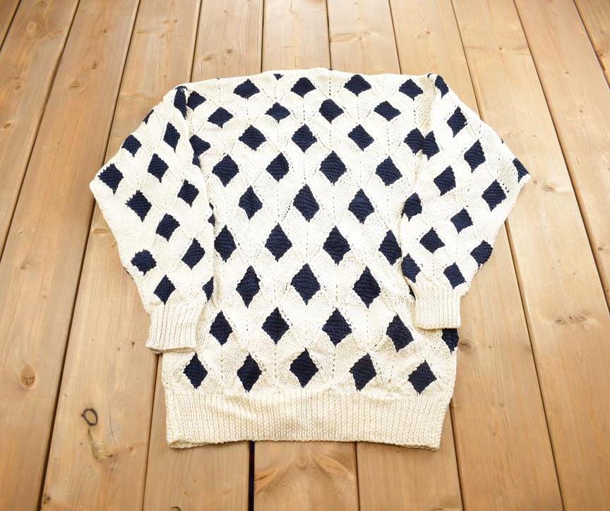 Vintage 1980s Nannell Knit Cardigan Sweater Made In USA