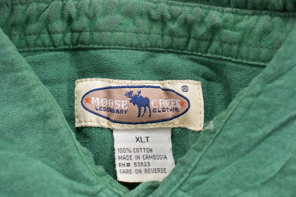 Vintage 1990s Moose Creek Blank Green Button Up Shirt