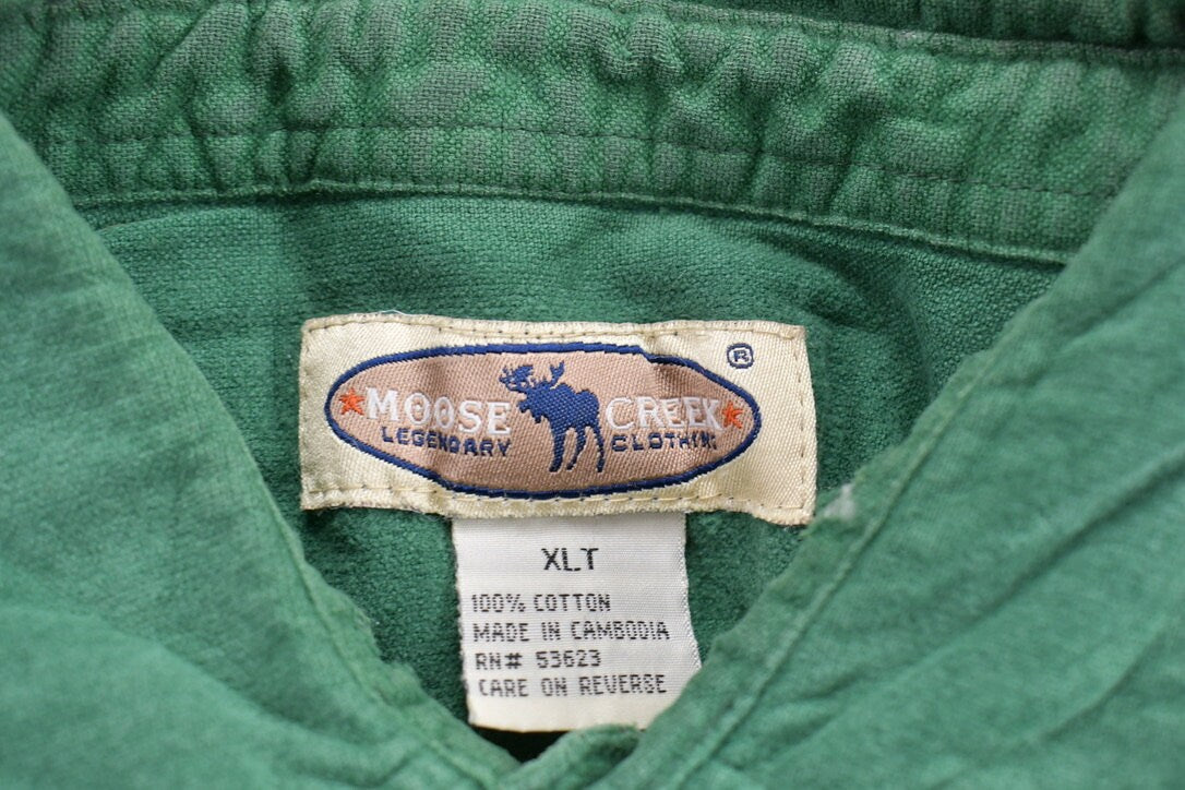 Vintage 1990s Moose Creek Blank Green Button Up Shirt