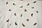 Vintage 1990s Northern Reflections Embroidered Leaves Knit Crewneck Sweater Made In Canada