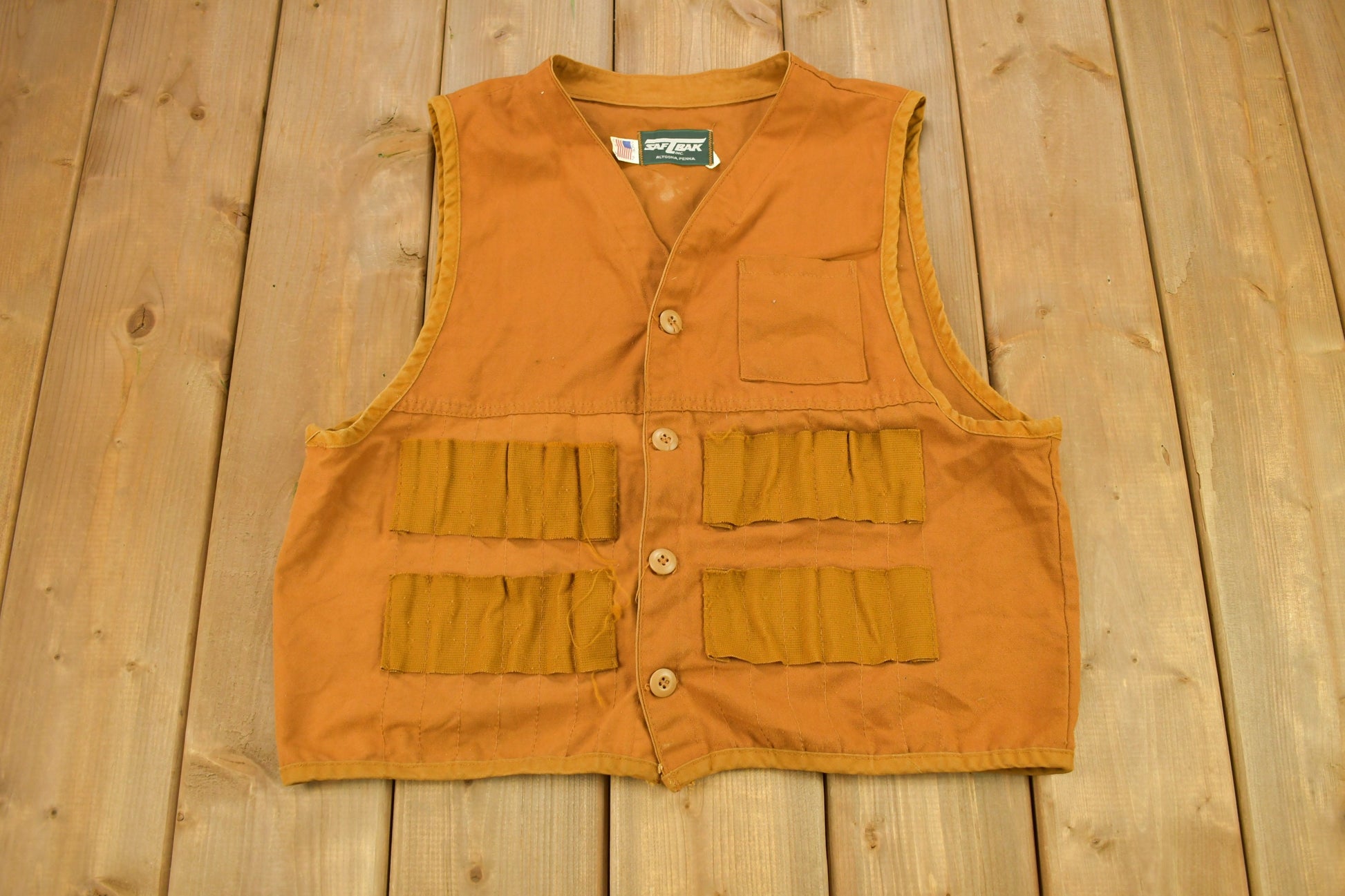 Vintage 1970s Saf T Bak Hunting Vest