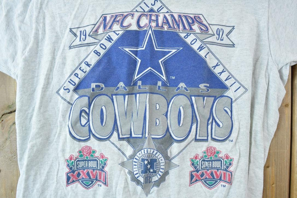 Vintage 1992 Dallas Cowboys Cleaner Version NFC Champs NFL Graphic T-Shirt