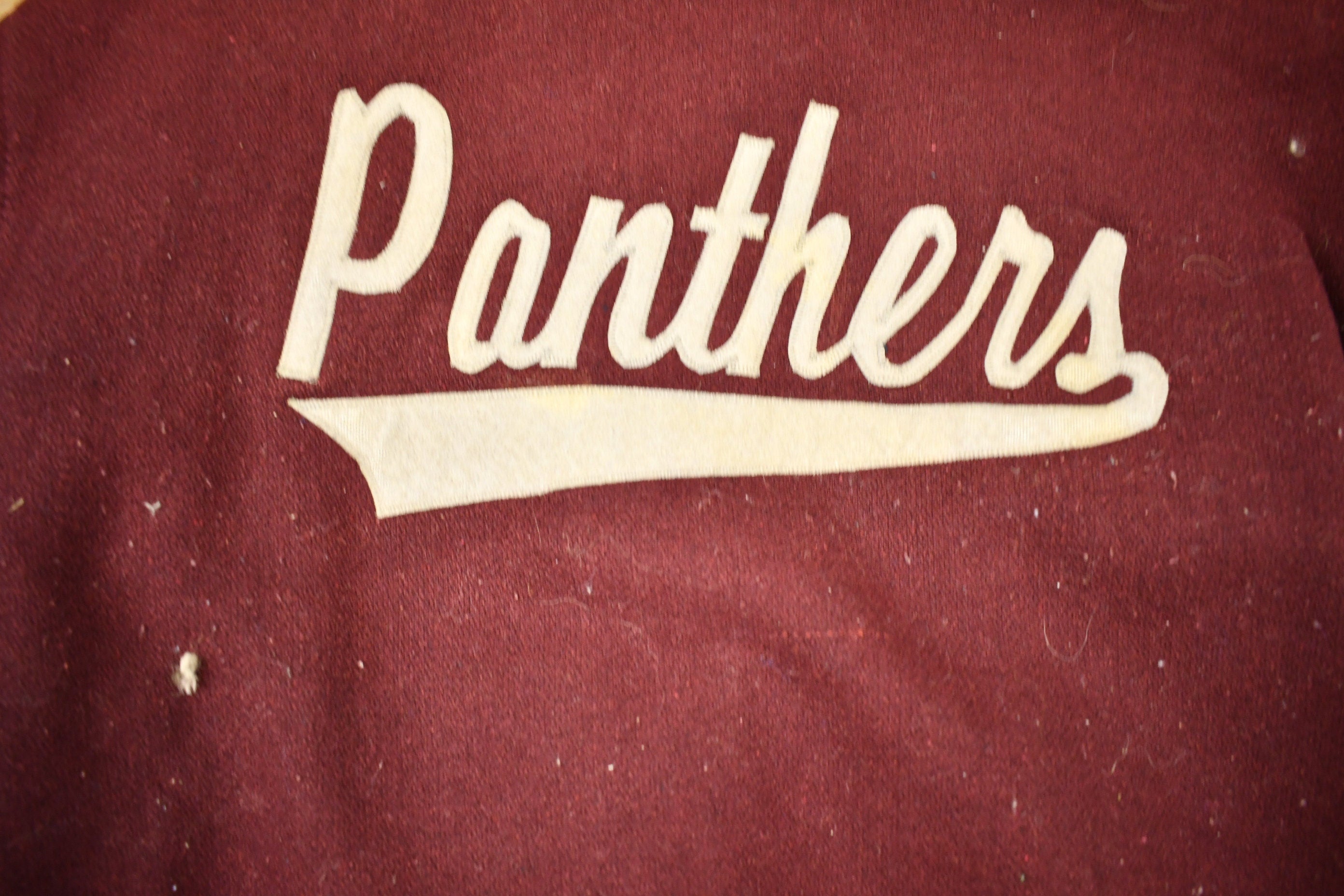 Vintage 1990 Panthers Wool Letterman Varsity Jacket