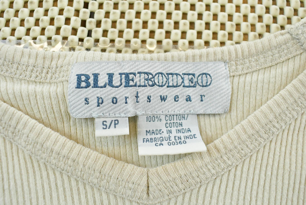 Vintage 1990s Blue Rodeo Ribbed T-Shirt Womens M /