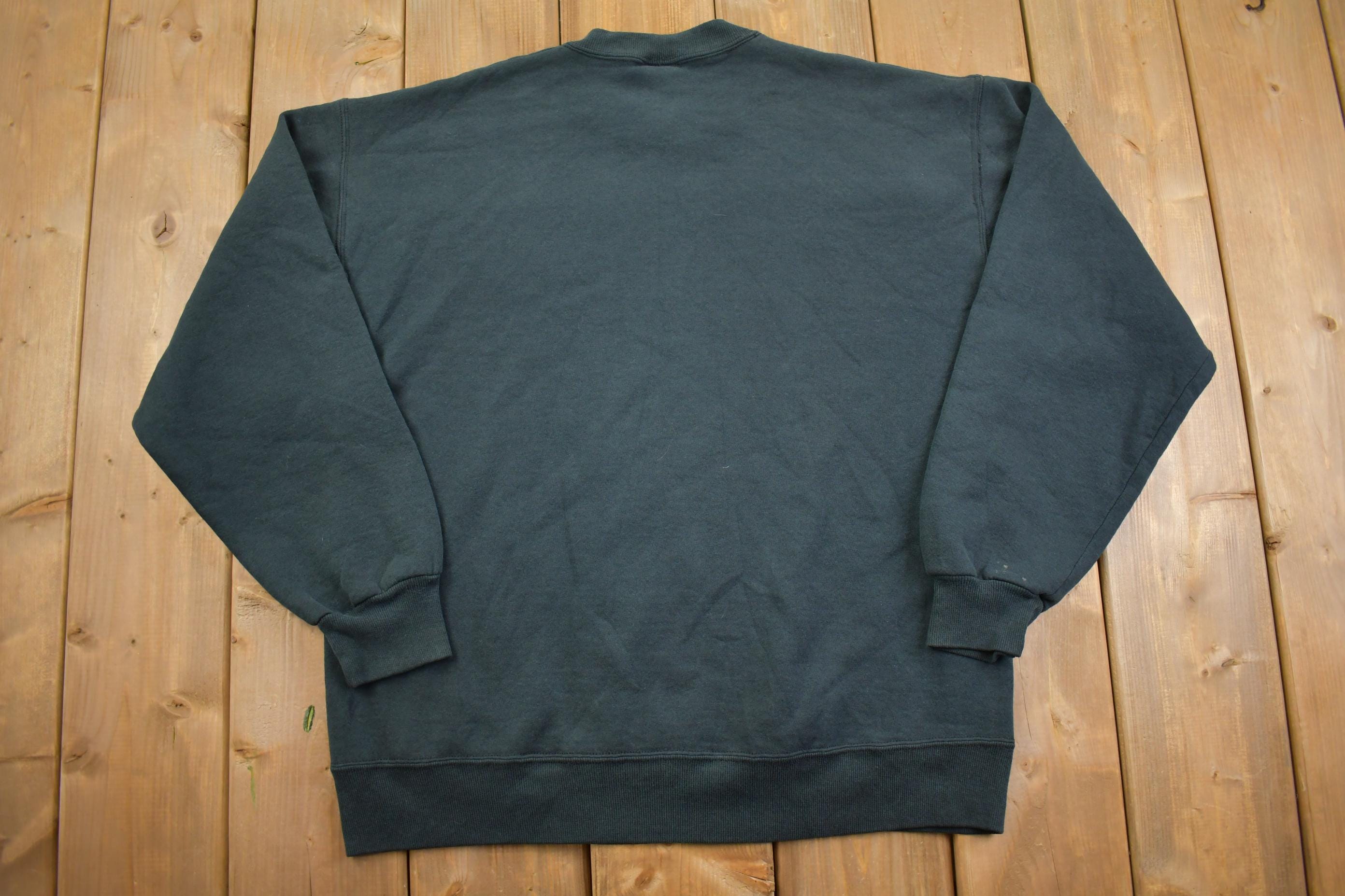 Vintage 1990s Jerzees Supersweats Embroidered Bus Crewneck Sweatshirt Made In USA