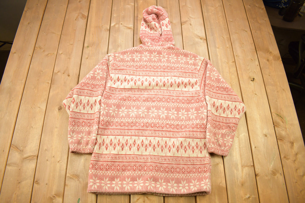 Vintage 1990s Active Stuff All Over Pattern Fleece Sweater