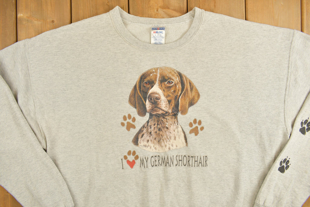 Vintage 1990s Cute I Love My German Short Hair Crewneck
