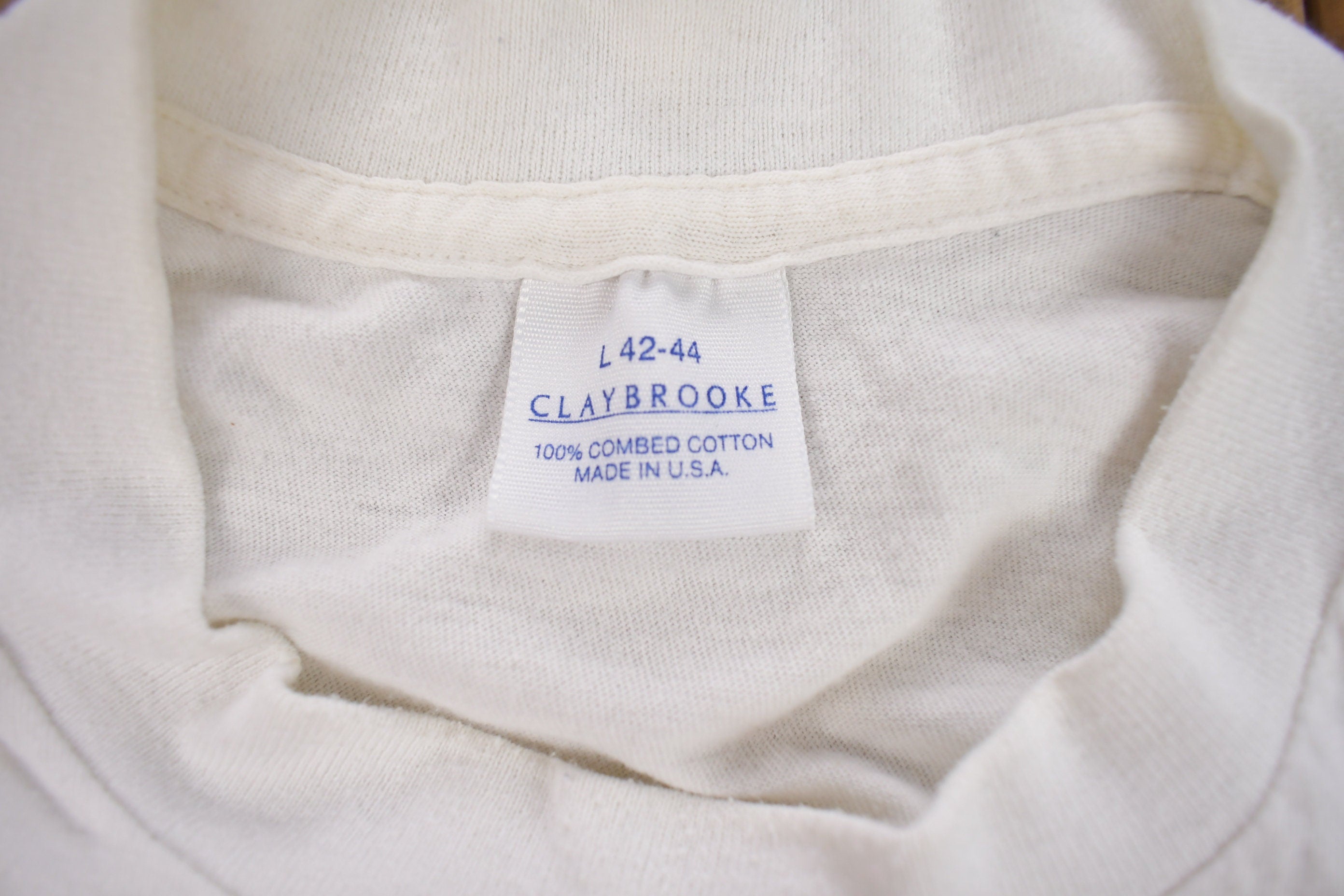 Vintage 1990s Claybrooke Blank White T Shirt