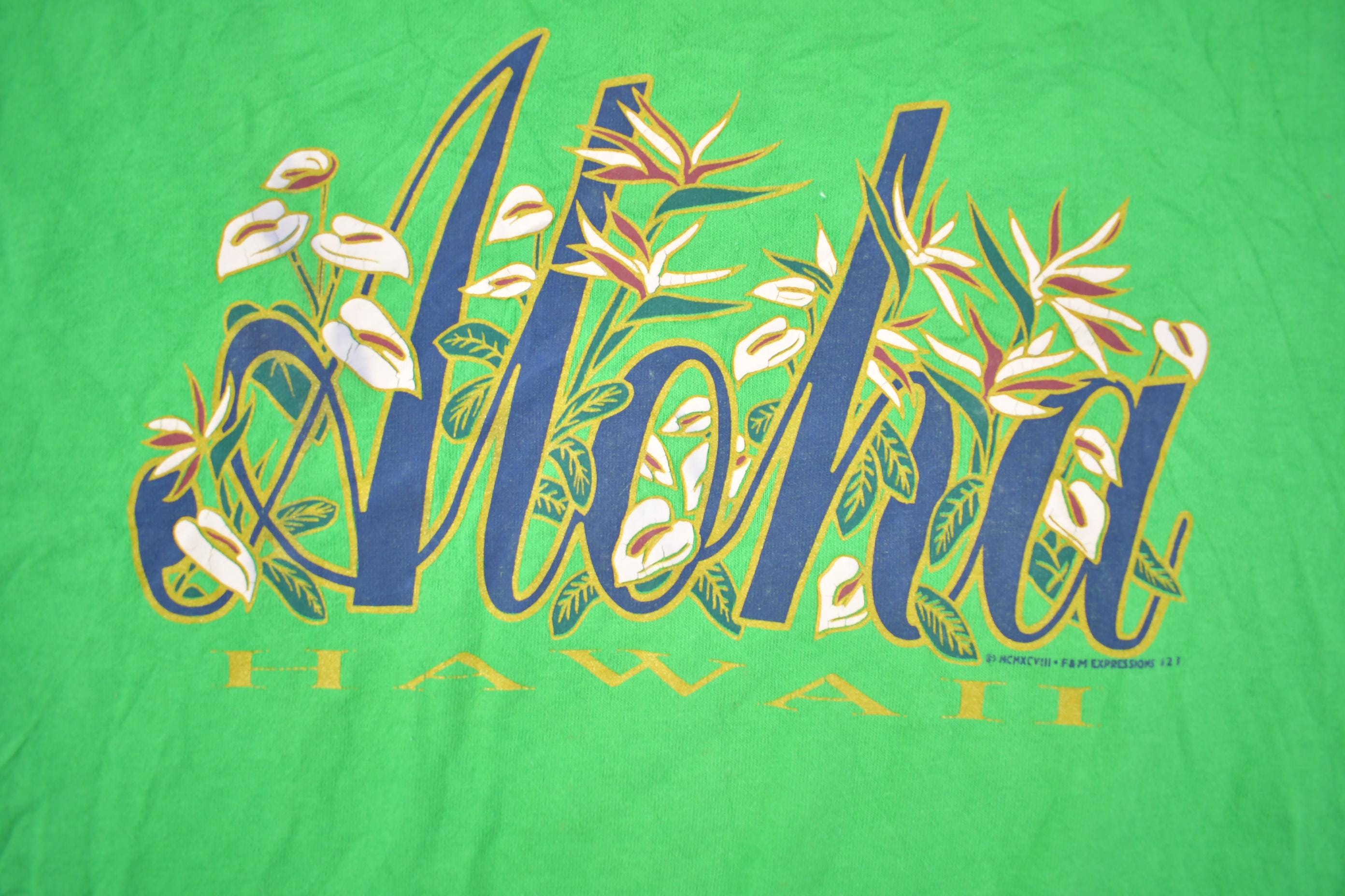 Vintage 1998 Hawaii Aloha Floral Graphic T Shirt