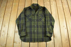 Vintage 1940s Woolrich Wool Plaid Flannel Button Up Shirt