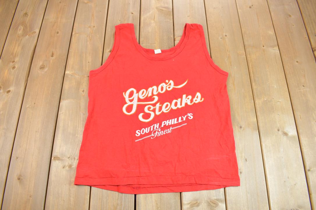 Vintage 1990s Geno's Steaks South Philly's Finest Graphic Tank Top Shirt