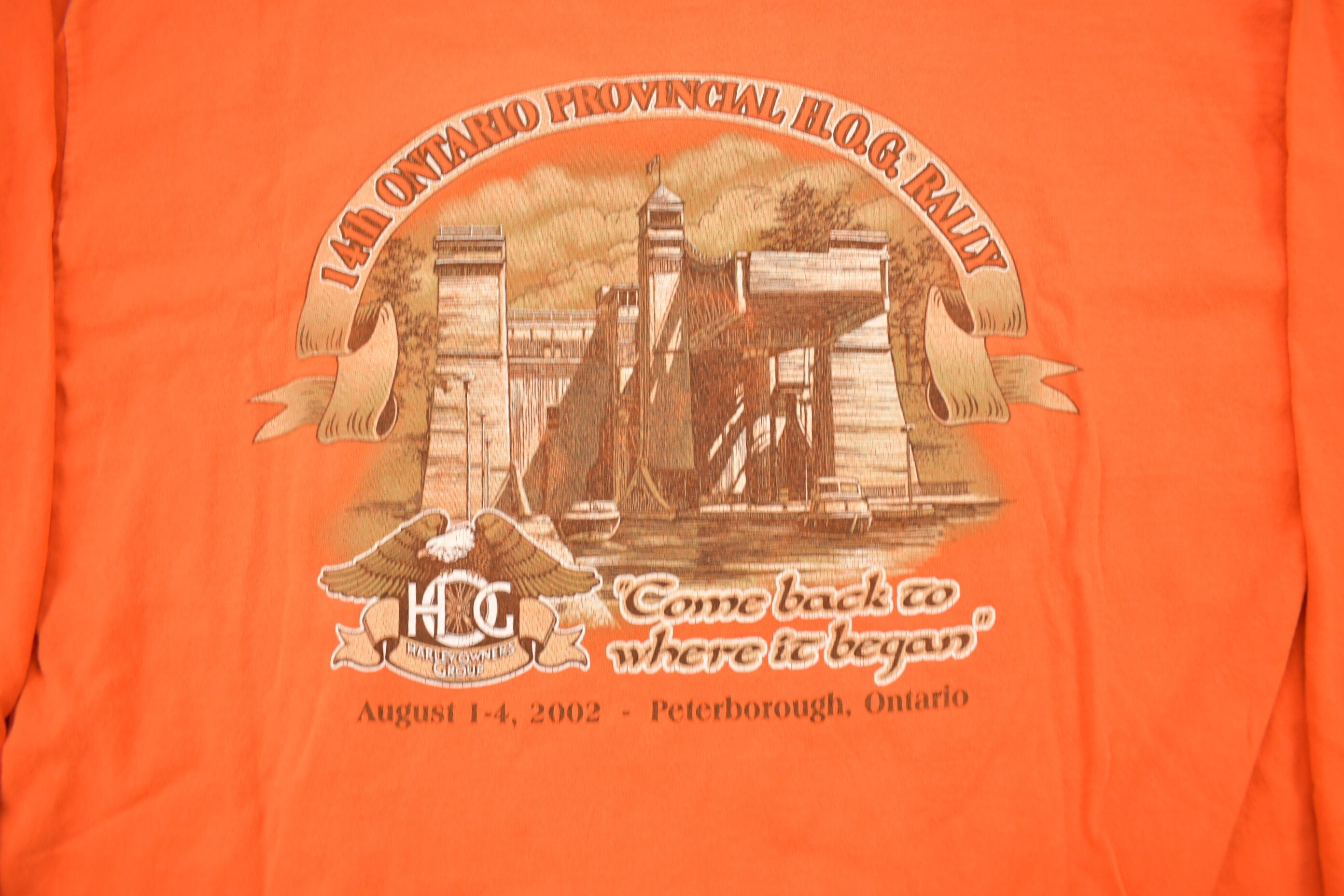 Vintage 2002 Harley Davidson Ontario Provincial HOG Rally Long Sleeve T-Shirt