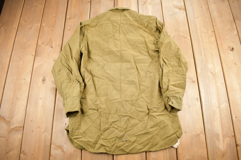 Vintage 1940s Military Button Up Shirt