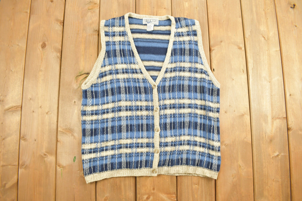 Vintage 1990s Gina Peters Knit Cardigan Sweater Vest