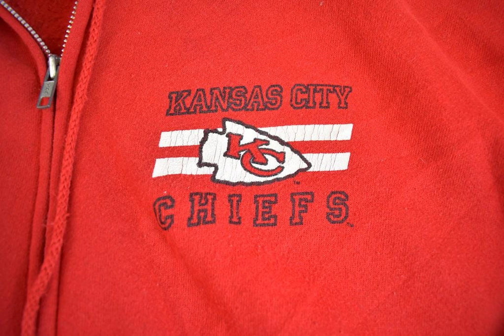 Vintage 1995 Kansas City Chiefs Zip Up Football Hoodie NFL Made In USA