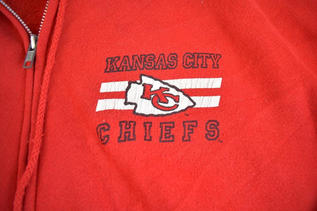 Vintage 1995 Kansas City Chiefs Zip Up Football Hoodie NFL Made In USA