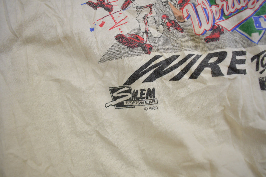 Vintage 1990 Cincinnati Reds Big Head World Series MLB Graphic T-Shirt