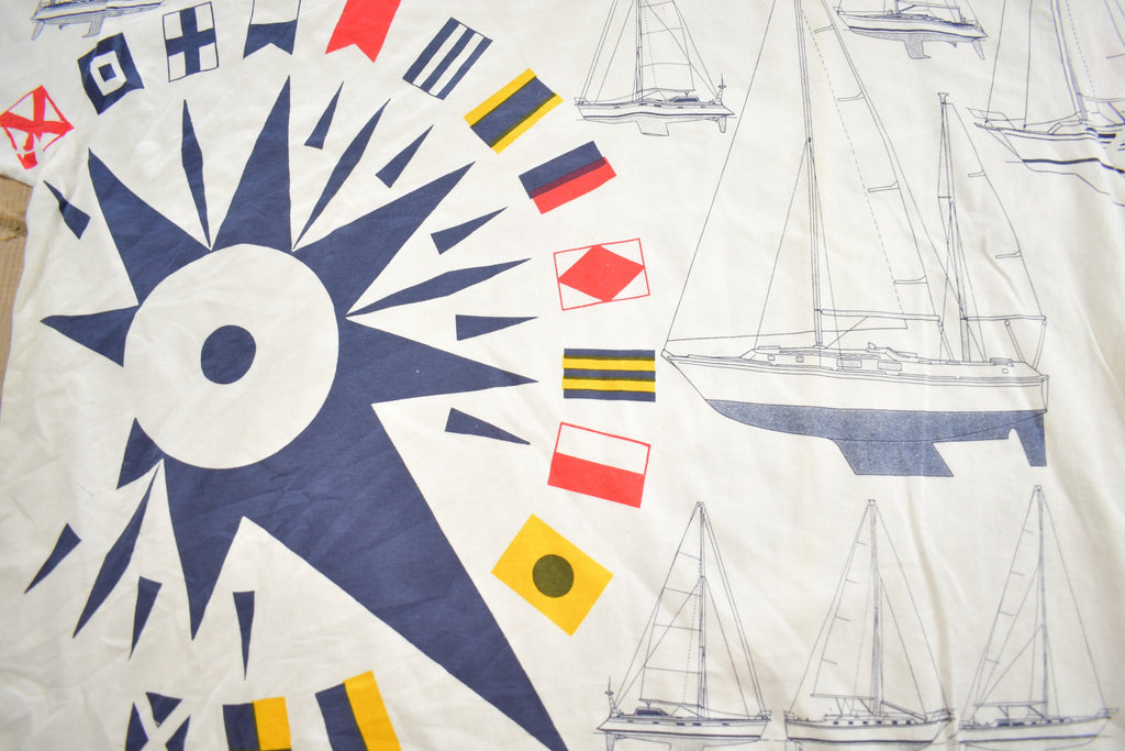 Vintage 1990s Unique Sail Boat Souvenir Travel T Shirt Made In USA
