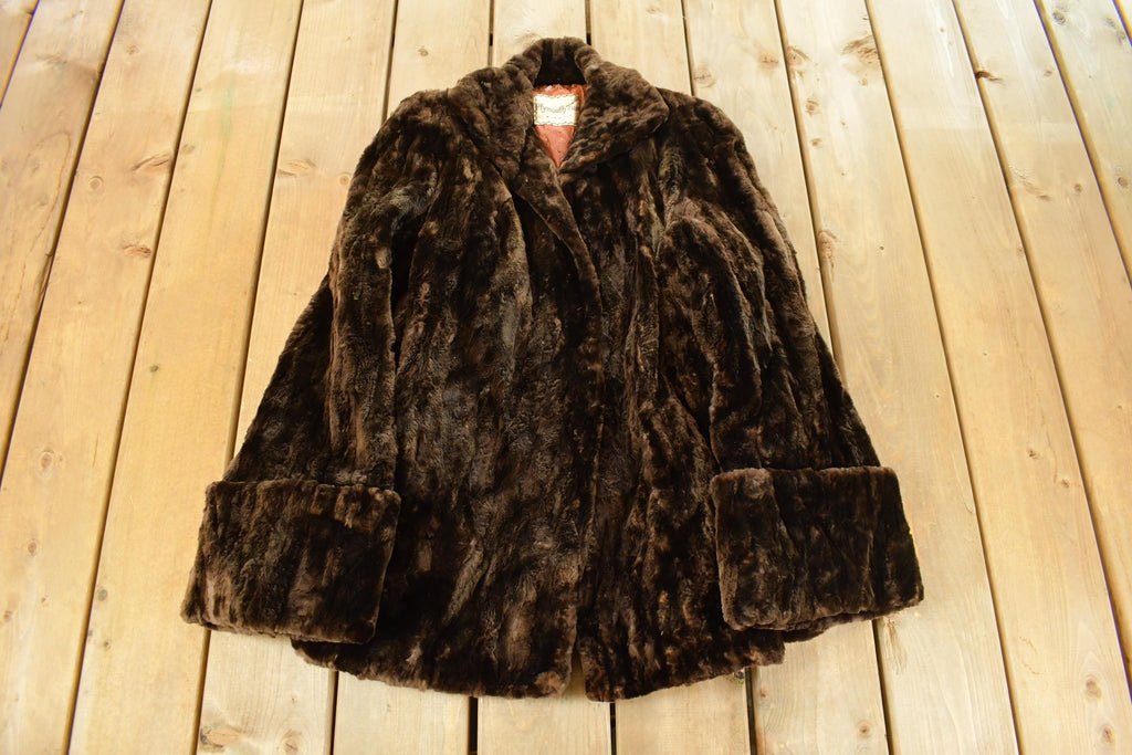 Vintage 1970s Plymouth Fur Sheared Beaver Fur Coat Adult M