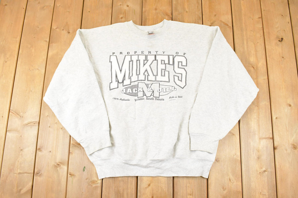 Vintage 1990s Mikes Jack N Jill Graphic Print Crewneck Sweatshirt Mens L