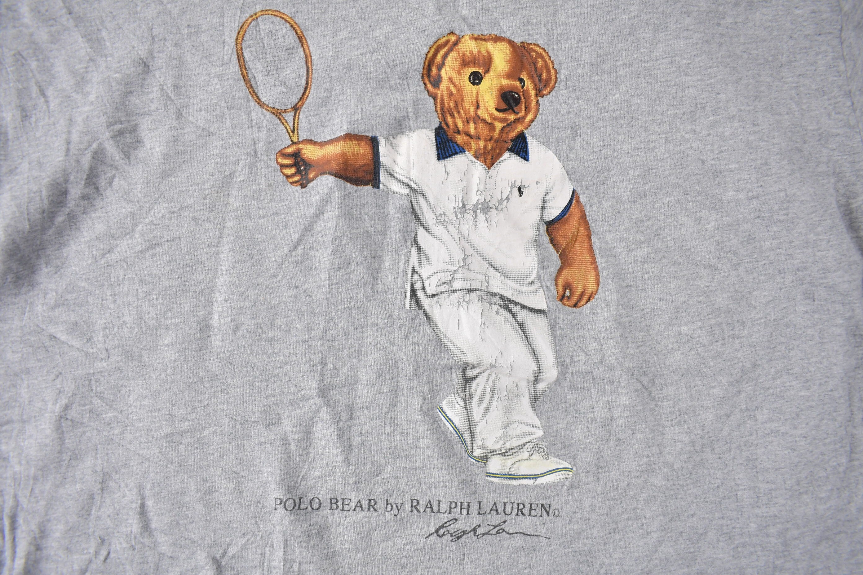 Vintage 1990s Polo Bear By Ralph Lauren Tennis Graphic T Shirt Size S