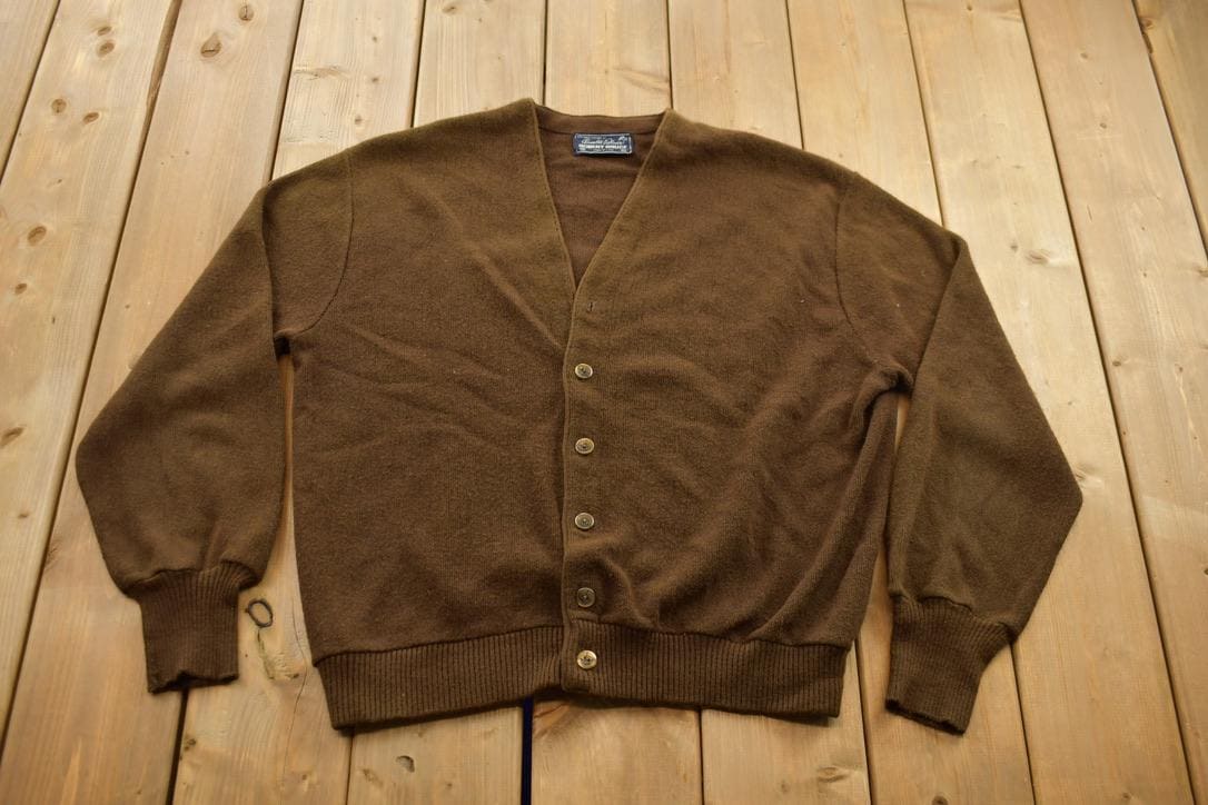 Vintage 1980s Arnold Palmer Robert Bruce Knit Cardigan Sweater