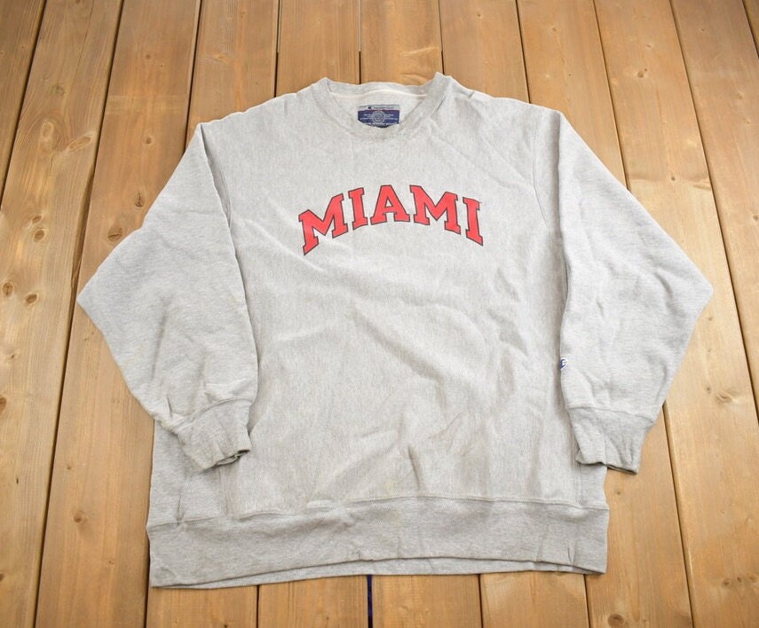 Vintage 1990s University Of Miami Champion Reverse Weave Crewneck