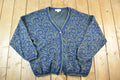Vintage 1990s United States Sweaters Paisley Knit Cardigan Sweater Mens XL- XXL Made In USA  Preppy Knit Cardigan  Knit Vintage Cardigan