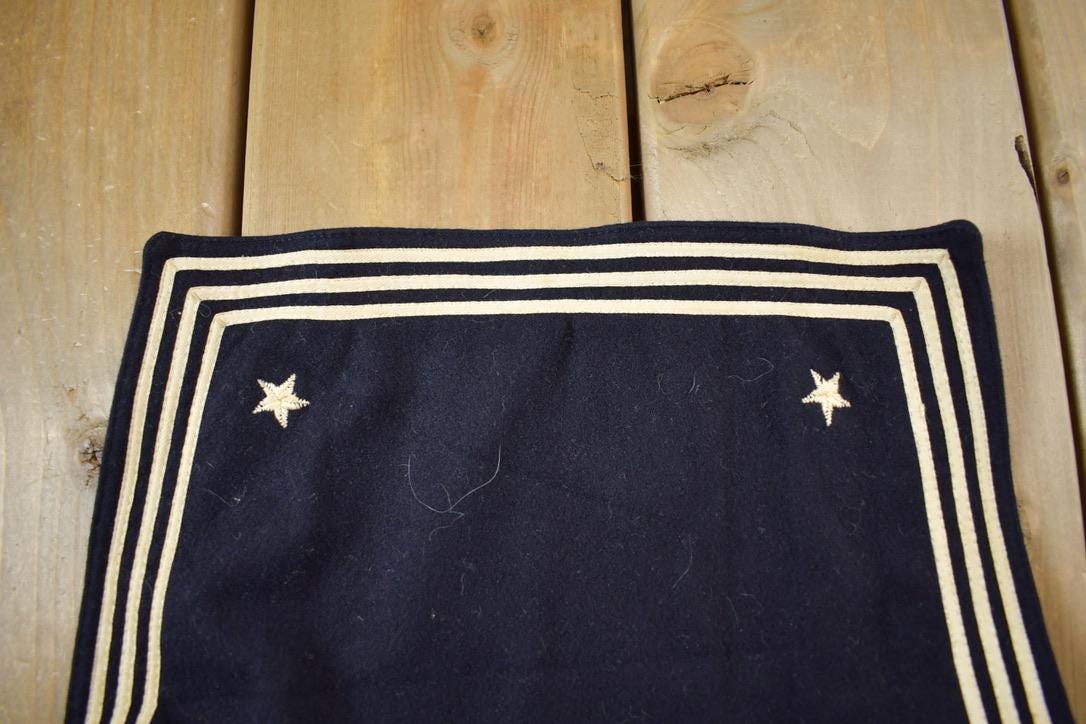 Vintage 1940s Navy Wool WW2 Pull Over Marine Unifrom Jacket