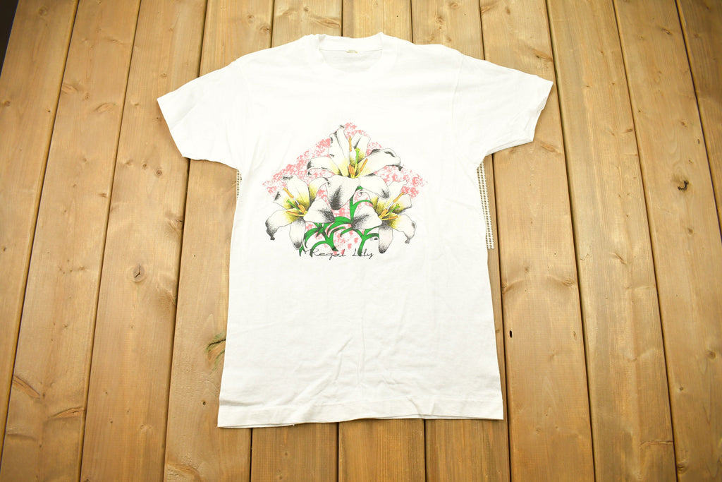 Vintage 1990s Regal Lily Flower Graphic T Shirt