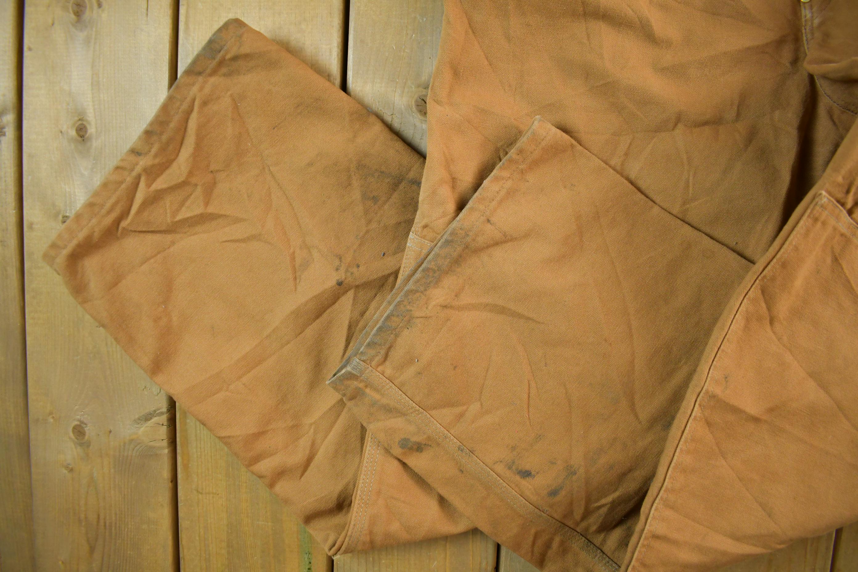 Vintage 1990s Carhartt Double Knee Canvas Overalls Size 42 x 32