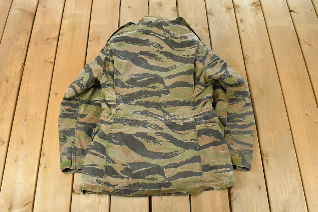Vintage 1980s Tiger Camo Military Jacket Men's Small