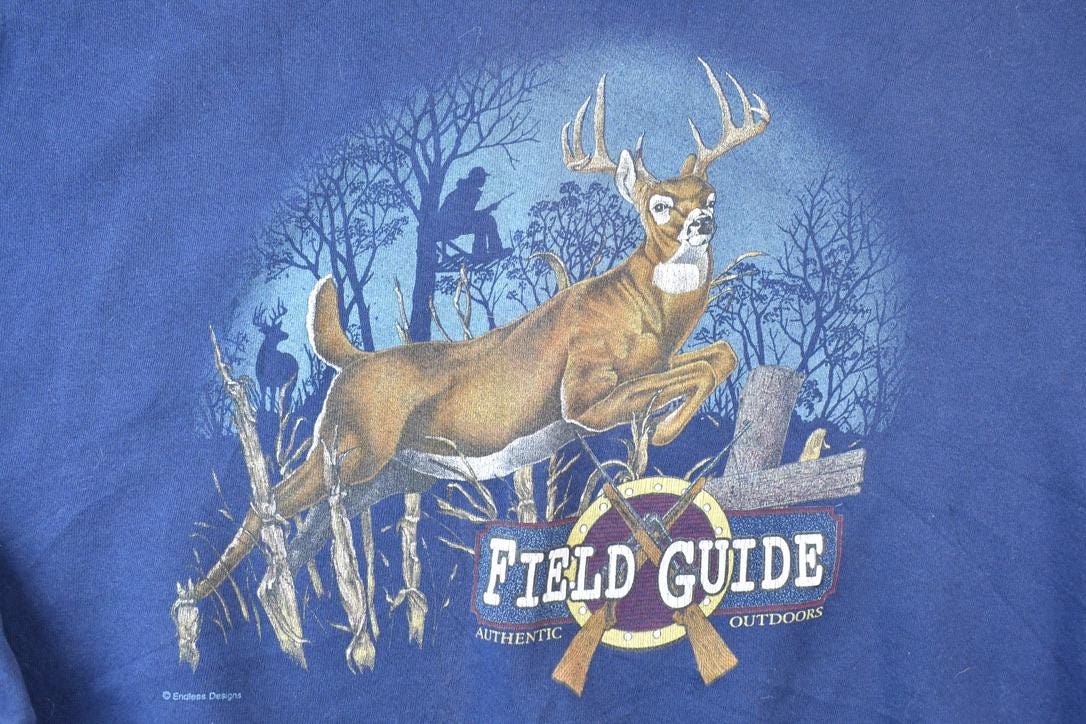 Vintage 1990s Outdoor Gear Field Guide Deer Outdoorsman Crewneck Sweatshirt